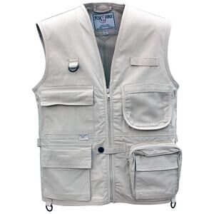 Fox Fire Kids Utility Vest Fishing Hiking Safari Beige Multi Pocket Size M